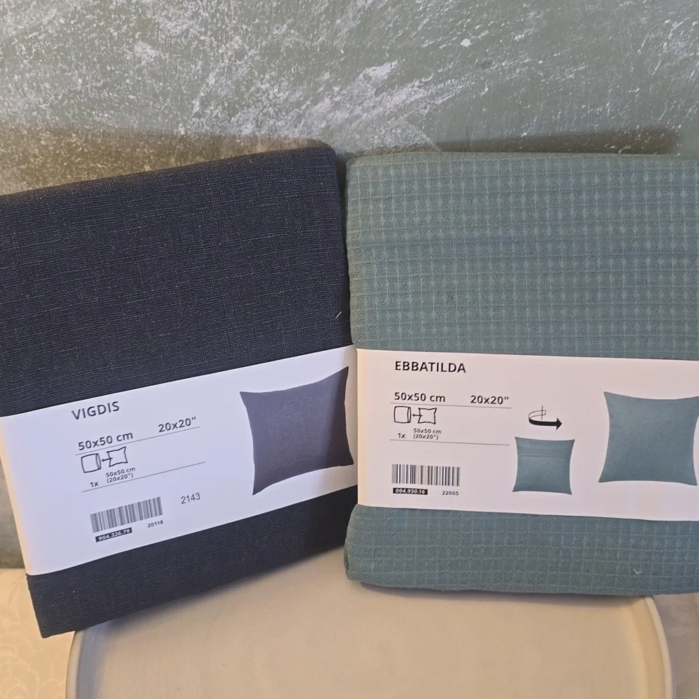 2 Ikea Throw Pillow Covers Vigdis & Ebbatilda 20x20in New